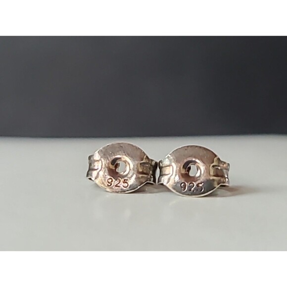 925 Sterling Silver Lapis Lazuli Stud Earrings Vintage - Picture 8 of 10